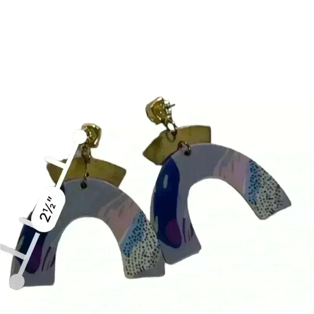 Multi-Color Rainbow Arch Dangling Earrings